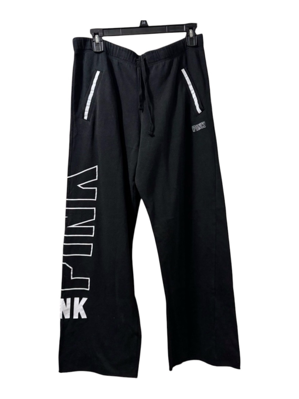 Victoria’s Secret PINK Black Wide-Leg Sweatpants – Size M